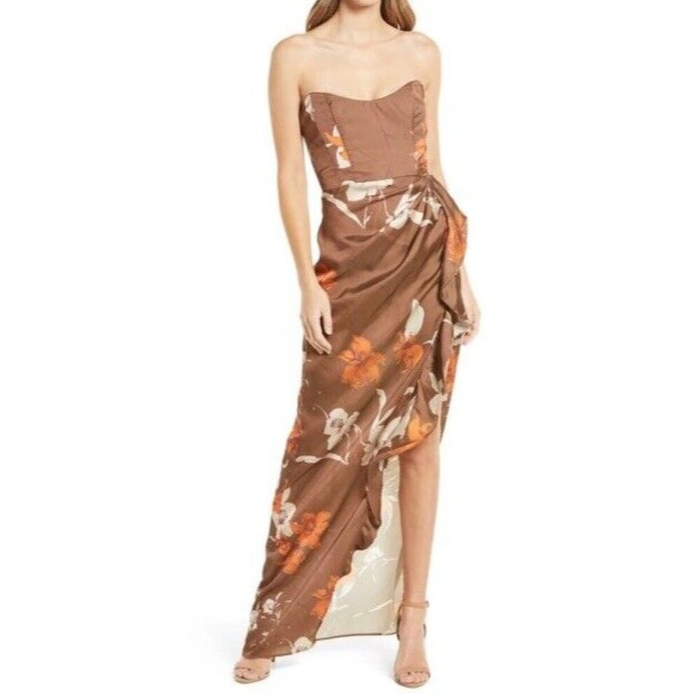 Katie May Baby Cakes Gown Cocoa Mocha Latte Brown Floral